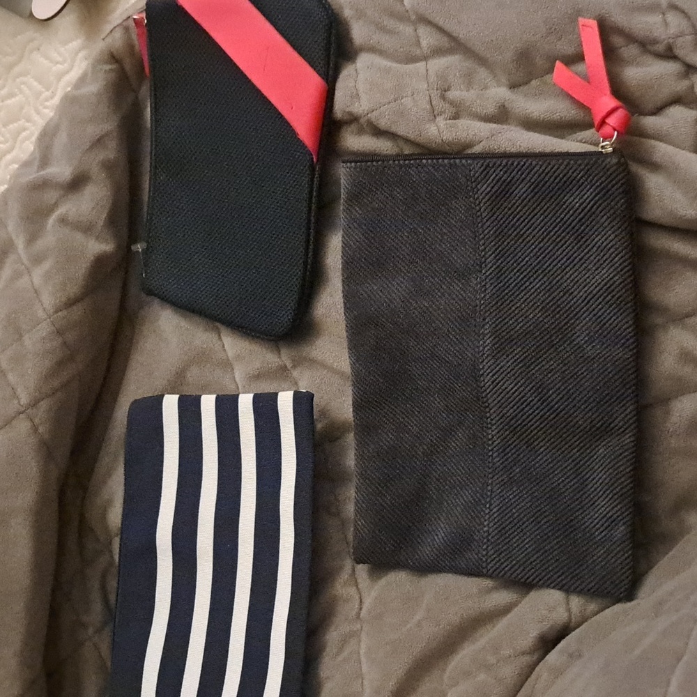 Air France Three (3) Amenity Kits Striped Premium Economy Bag Airlines